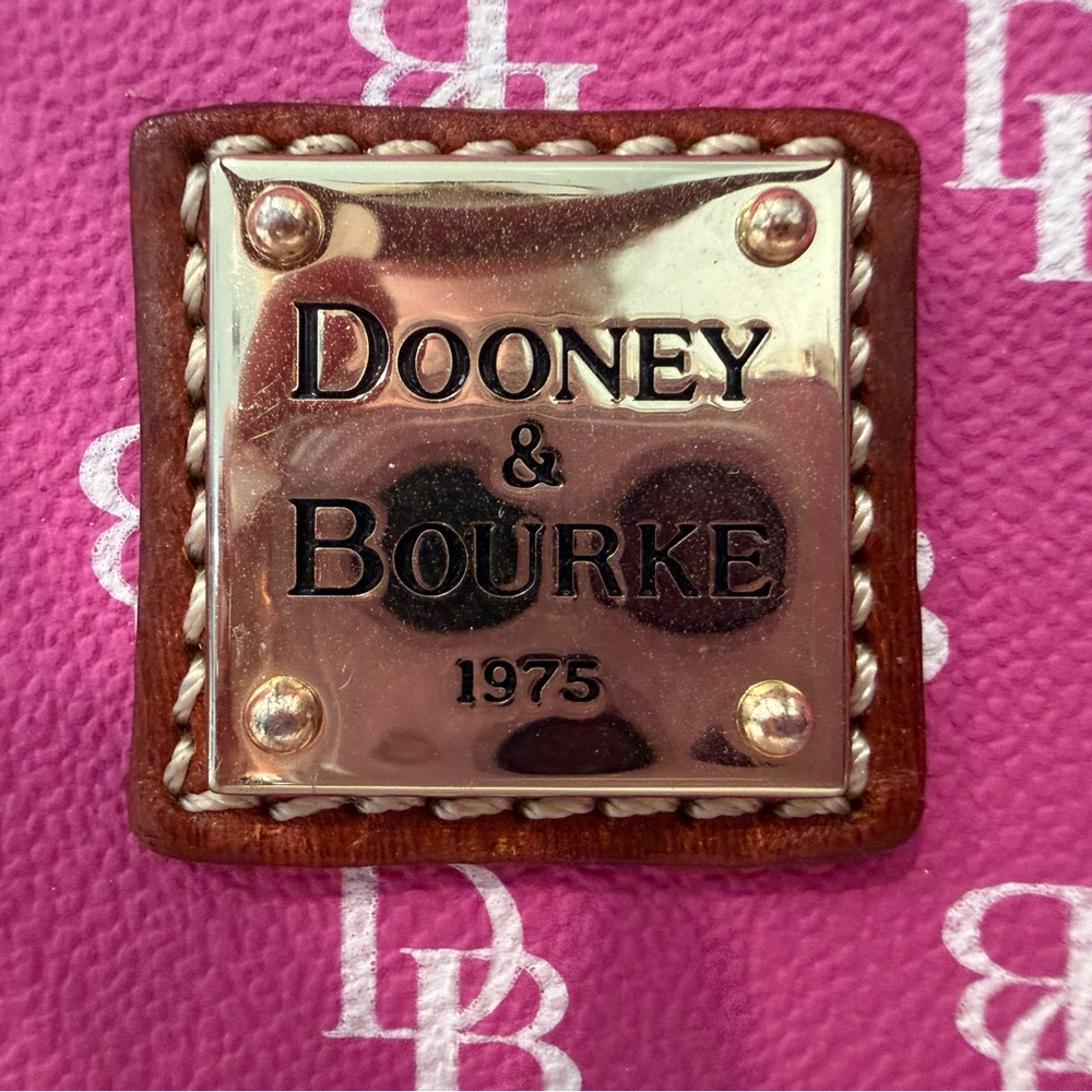 Dooney & Bourke Pink Tote with Brown Leather Trim - Picture 4 of 9